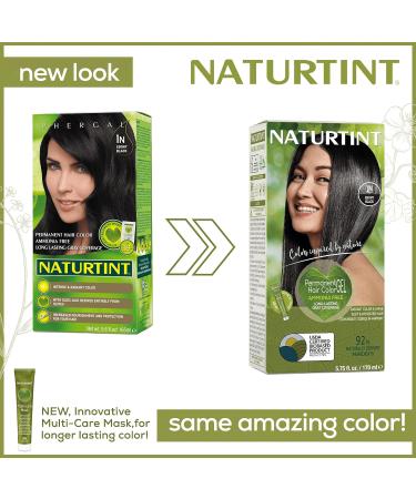 Naturtint Permanent Hair Color 1N Ebony Black (Pack of 6) - Ammonia-Free, Vegan, Cruelty-Free, 100% Gray Coverage, Long-Lasting Results - Buy Online on SooperMarket.com