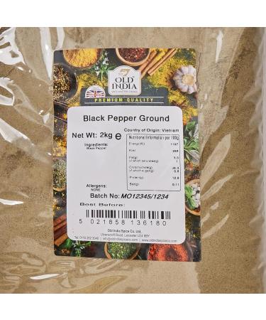 Old India Black Pepper Ground 2kg - Premium Quality Spice for Seasoning (Pack of 1) - Buy Online on SooperMarket.com