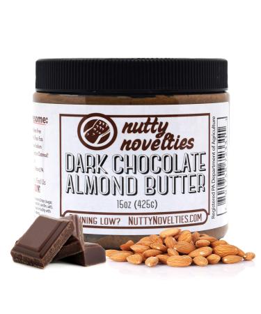 Nutty Novelties Dark Chocolate Almond Butter - High Protein, Sweet Almond Butter - All-Natural, Dark Chocolate Almond Butter Free of Cholesterol & Preservatives - Vegan Almond Butter - 15 Ounces Dark Chocolate 15 Ounce (Pa