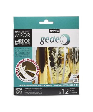PEBEO Gdo Mirror Effect 24k Gold Leaves Adhesive Sheet Sheet-12 x 5  Inches, Art and Craft Supplies, for Painting, Home, Decorations