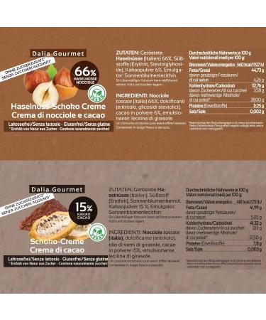 Dalia Nut Spreads - Sugar-Free High Nut Content Vegan & Gluten-Free | 4x200g | Made in Italy (Hazelnut Chocolate Almond-Tonka Almond Coconut) - Buy Online on SooperMarket.com