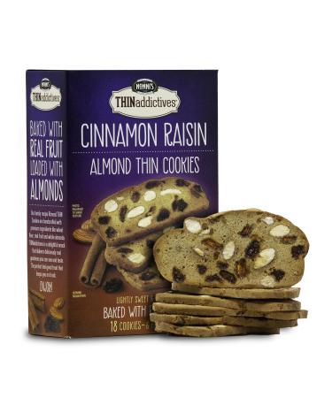 Nonni's THINaddictives Almond Thin Cookies - Cinnamon Raisin Biscotti Italian Cookies - Almond Cookies - Cookie Thins - Sweet Crunchy & Chewy - Perfect w/ Coffee - Kosher - 4.4 oz