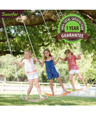 Swurfer Bamboo Limited Edition Tree Swing with Skateboard Seat Design and Adjustable Handles - Buy Online on SooperMarket.com