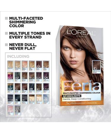 L'Oreal Paris Feria Dusty Mauve Hair Color - Silver & Pinks | Permanent Multi-Faceted Shimmering Formula - 1 Count - Buy Online on SooperMarket.com