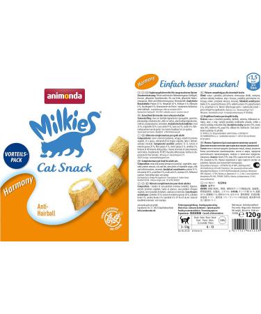 Animonda Milkies Harmony - Grain-Free Crunchy Pillows for Cats | 6 x 120g Cat Snack - Buy Online - Buy Online on SooperMarket.com