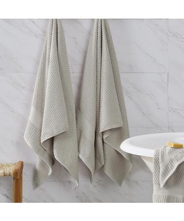 Trinity Collection 100% Cotton Hand Towel 6 Pack | Super Soft & Absorbent 16x28 | Textured Durable Cotton | Quiet Grey - Buy Online on SooperMarket.com