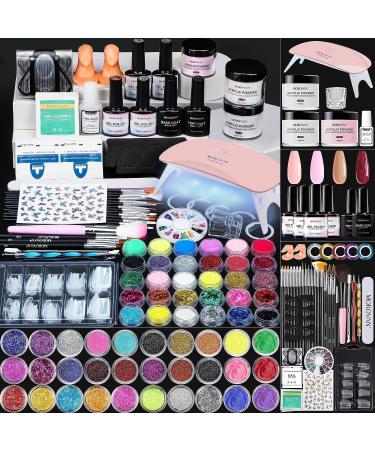 Morovan Acrylic Nail Kit for Beginners: with Everything Professional Gel Polish Kit with U V Lamp Acrylic Nail Set with Glitter Acrylic Powder Complete Starter Kit Acrylic Nail Supplies