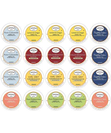 Twinings Herbal Decaf Sampler - 20ct Assorted Keurig 2.0 K-Cups with By The Cup Honey Sticks - Buy Online on SooperMarket.com