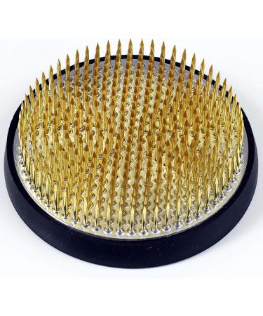 Wazakura Ikebana Kenzan Japanese Flower Holder  Made in Japan  Floral Arranging Pin Frog  Round - 3-1/4(80mm) Brass - Buy Online on SooperMarket.com