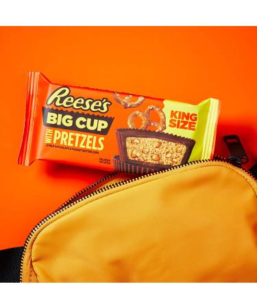 REESE'S Big Cup Stuffed with Pretzels Milk Chocolate Peanut Butter Cups Candy  Gluten Free  2.6 oz King Size Packs (16 Count) - Buy Online on SooperMarket.com