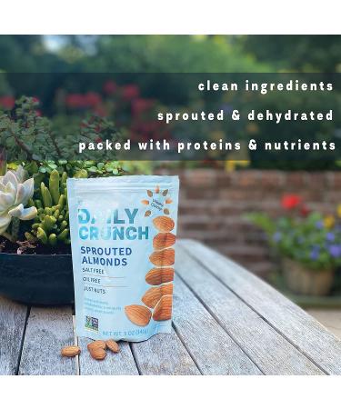 Daily Crunch Sprouted Almonds 5 oz Resealable Bags (Pack of 4) | Keto Friendly, Non-GMO, Vegan, Healthy Snack - Buy Online on SooperMarket.com