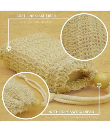 Pack of 6 Exfoliating Natural Sisal Soap Saver Bags for Shower & Bath - Buy Online on SooperMarket.com