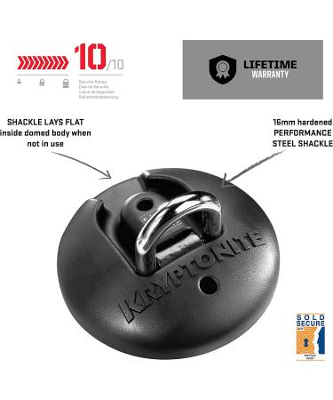 Kryptonite 16mm Stronghold Anchor Bike Lock - Black | Secure Your Bicycle - Buy Online on SooperMarket.com