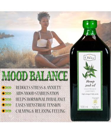 Ol Vita: Cold Pressed Hemp Seed Oil Raw Unrefined NO Additives Pure and Natural Supplement 500ml - Buy Online on SooperMarket.com