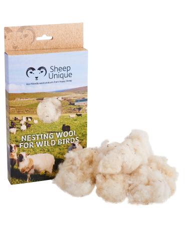 Bird nesting material - 100% pure natural British wool. Soft warm and eco-friendly - made only from high-welfare sheep wool ethically farmed in Orkney.