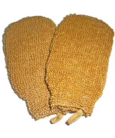 2 Pack (5.1 9.0 inches) Natural Vegetable Fiber Exfoliating Sisal Bath Spa Shower Scrubber Loofah Rub Glove Mitt Mitten - Great for Your Skin Care in The Bath - Anti - Aging