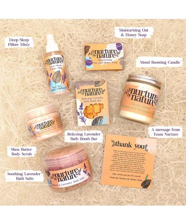 Nurture By Nature Relax & Calm Pamper Gift Basket for Women | Lavender Essential Oils, Bath Salts, Soap, Bath Bombs, Candle & More | Perfect Mother's Day Gift - Buy Online on SooperMarket.com