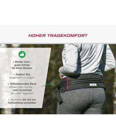 LASALINE Belly Belt for Dog Leash - Perfect for Canicross Dogtrekking & Ski-J ring | Ideal Dog Sports Gear in Black - Buy Online on SooperMarket.com