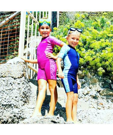 Goldfin Kids 2mm Toddler Shorty Wetsuit - Girls' Butterfly Design | Front Zip Neoprene Suit for Water Aerobics, Diving, Surfing, Swimming - Buy Online on SooperMarket.com