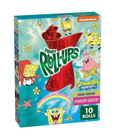Betty Crocker Fruit Snacks, Fruit Roll-Ups, Strawberry Sensation, 5 oz (Pack of 10)