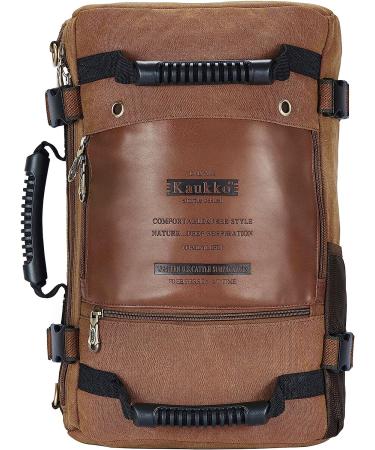 KAUKKO Canvas Khaki Outdoor Travel Backpack for Men - Hiking Camping Rucksack - Buy Online on SooperMarket.com