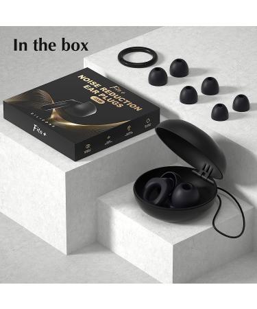 Fita+ Noise Cancelling Ear Plugs - NRR 33 dB, Reusable Silicone Earplugs for Sleeping, Concerts, Motorcycle, Travel - Black - Buy Online on SooperMarket.com