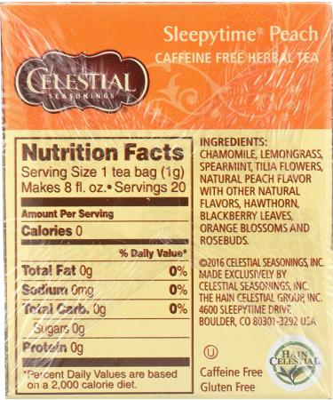 Celestial Seasonings Sleepytime Peach Tea - 20 Bags - Buy Online on SooperMarket.com