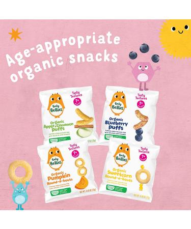 Baby Bellies Organic Round-a-bouts Sweetcorn Snack Pack - 6 Individual Packs, 0.42 oz Each - Buy Online on SooperMarket.com