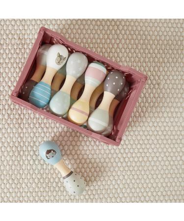 Bieco Baby Rassel Wood Hedgehog & Dumbbell Rattles | 2 Set | 19 cm | Musical Instruments for Children | Montessori Rattles for Baby 0-6 Months & 1 Year+ - Buy Online on SooperMarket.com