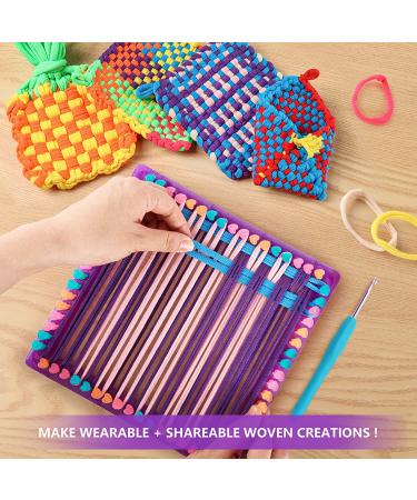 DAI Weaving Loom Kit for Kids and Adults - Potholder Loops Toys - Beginners Knitting Set with Metal Crochet Hooks - Ages 6-12 - Buy Online on SooperMarket.com