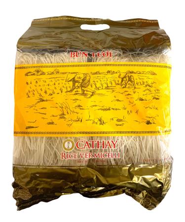 Cathay Vietnamese Rice Stick Vermicelli Noodle 100% Natural Ingredients, Bun Tuoi Vietnam, Non-GMO, Gluten Free, No Additives, 2 LB (Pack of 1) 2 Pound (Pack of 1)