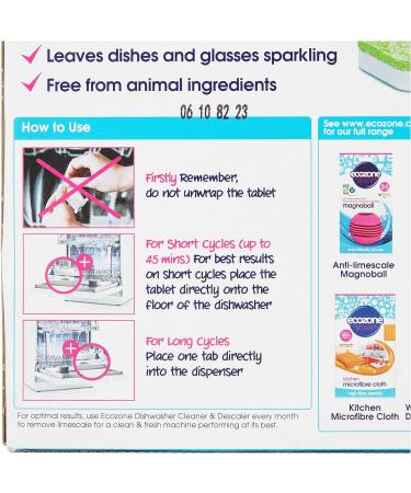 Ecozone Classic All-In-One Dishwasher Tablets - 72 Capsules | Vegan, Non-Toxic, Plant-Based, Plastic-Free | Effective Cleaning Formula for Grease & Grime - Buy Online on SooperMarket.com