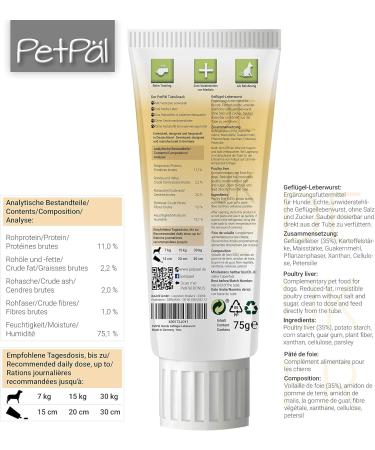 Petp l Dog Poultry Liver Sausage Tubosnack - Premium Grain-Free Low-Fat Treats for Dogs & Puppies (3x75g) - Healthy Delicious Made in Germany - Buy Online on SooperMarket.com