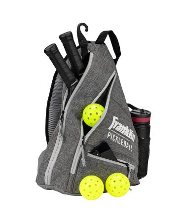 Franklin Sports Pickleball Bag - Men's and Women's Pickleball Backpack - Adjustable Sling Bag - Official Bag of U.S Open Pickleball Championships - Gray/Gray
