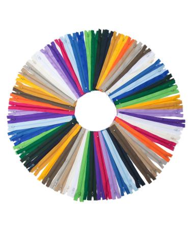 YAKA 60pcs 9 Inch Nylon Coil Zippers Sewing Zippers for Tailor Sewing Crafts (20 Color) Mixed