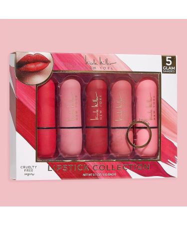 Nicole Miller Matte Lipstick Collection | 5-Piece Set of Stunning Pink Shades | Long-Lasting Lipstick for All-Day Wear - Buy Online on SooperMarket.com