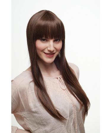 WIG ME UP 3421-2T33 | Brown Long Straight Hair Wig with Cheeky Bangs & Streaks - International Shipping Available - Buy Online on SooperMarket.com