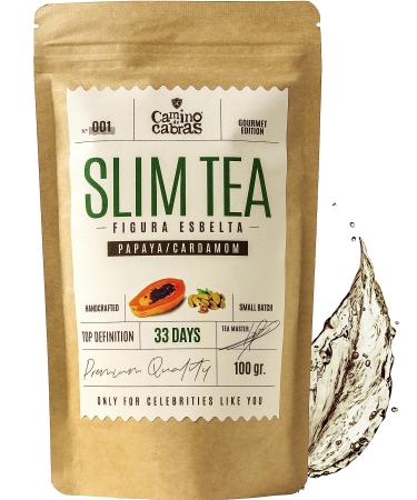 SLIM TEA with Loose Leaf Green Tea Mate Nettle Dandelion Ginger White Tea Horsetail Hibiscus Tulsi Papaya Cardamom - Slimming tea for Weight Loss Burn Fat - All Natural Herbal Tea 100g SLIM TEA - Detox Tea for Weight Loss