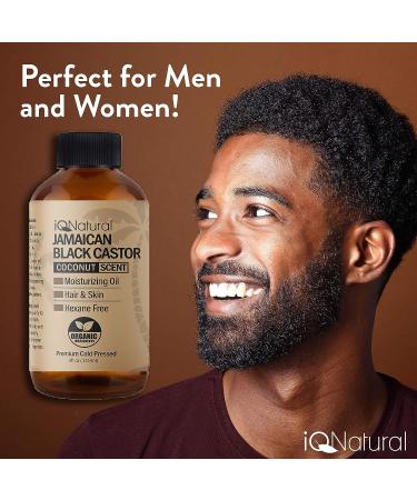 iQ Natural Jamaican Black Castor Oil 100% Pure Cold Pressed - Coconut Scented (4oz) | Hair Growth, Skin Conditioning, Scalp, Nail & Hair Oil - Buy Online on SooperMarket.com