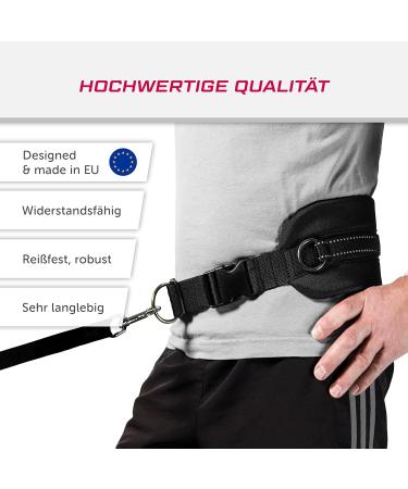 LASALINE Canicross Belly Belt - Comfortable Dog Leash Trekking Belt in Black & Neon Pink | Ideal for Outdoor Adventures - Buy Online on SooperMarket.com