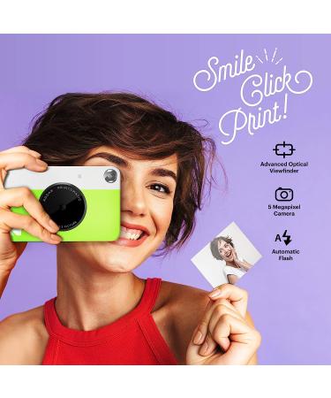 KODAK Printomatic Digital Instant Camera - Green | Full Color Prints On ZINK 2x3 Sticky-Backed Paper - Buy Online on SooperMarket.com