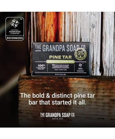 Pine Tar Bar Soap by The Grandpa Soap Company | Original Wonder Soap | 8-Pack 4.25 Oz Bars | Cleanser, Deodorizer & Moisturizer - Buy Online on SooperMarket.com
