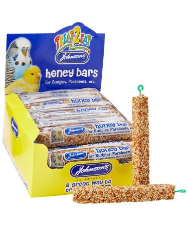 Johnsons Bulk Box Treat 2 Eat Budgie/Parakeet Honey Bars 1x40 40 Count (Pack of 1) Budgie/Parakeet Honey Bars 1x40