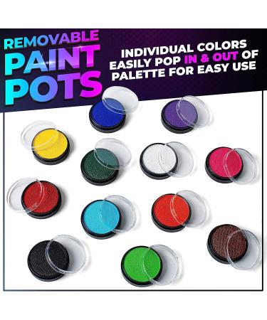 Blue Squid PRO Professional Face Paint Kit - 12x10g Classic Color Palette for Adults & Kids - Safe & Superior SFX Body Painting Supplies for Sensitive Skin - Halloween Ready - Buy Online on SooperMarket.com