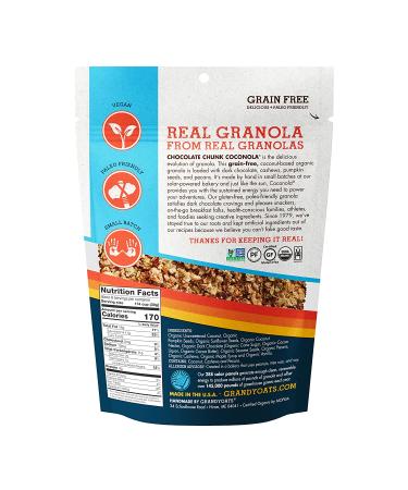 GrandyOats Coconola Gluten Free Granola - Organic, Non-GMO, Grain Free, Paleo, Low Carb & Sugar (Chocolate Chunk) - Buy Online on SooperMarket.com