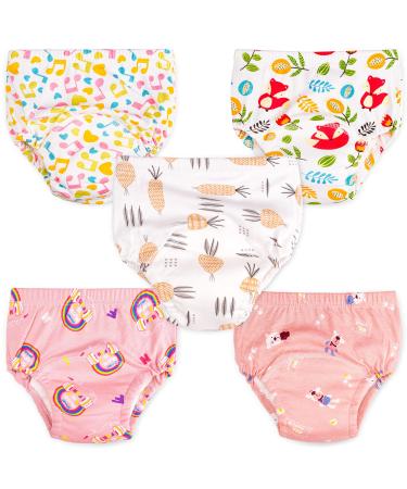 Baby Toddler 5 Pack Training Pants for Boys and Girls Assortment Potty Training Underwear Cotton Waterproof Pant Pink 2T
