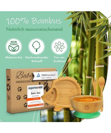 Babylovit Baby Dishes with Suction Cup - Stress-Free Bamboo Plates & Bowl for Kids | Perfect Dining Phase Accessories - Buy Online on SooperMarket.com