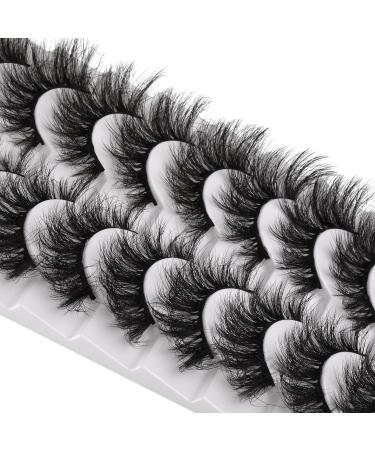 WiwoSEO Mink False Eyelashes - 10 Pairs Fluffy Dramatic Volume with 3D Cat Eye Effect - Buy Online on SooperMarket.com