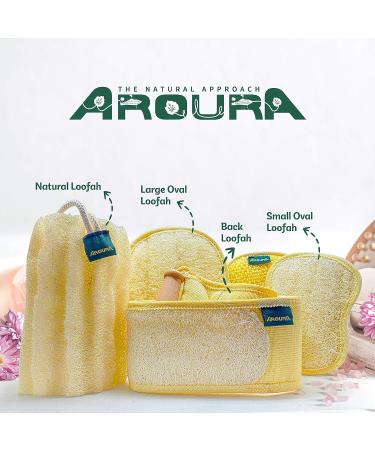 100% Natural Egyptian Back Loofah with Wooden Handle - Eco-Friendly & Non-Toxic - 4 X 31 - Buy Online on SooperMarket.com