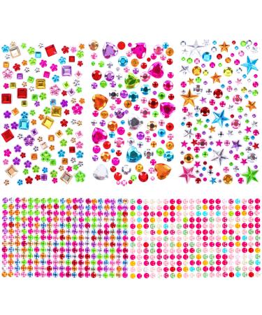 880pcs Gem Stickers Rhinestones for Crafts - Self Adhesive Jewels Stickers  Acrylic Gems DIY Craft Decorative Diamond Stickers  Small Stickers for Kids